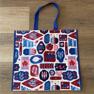 Sardine print reusable tote bag